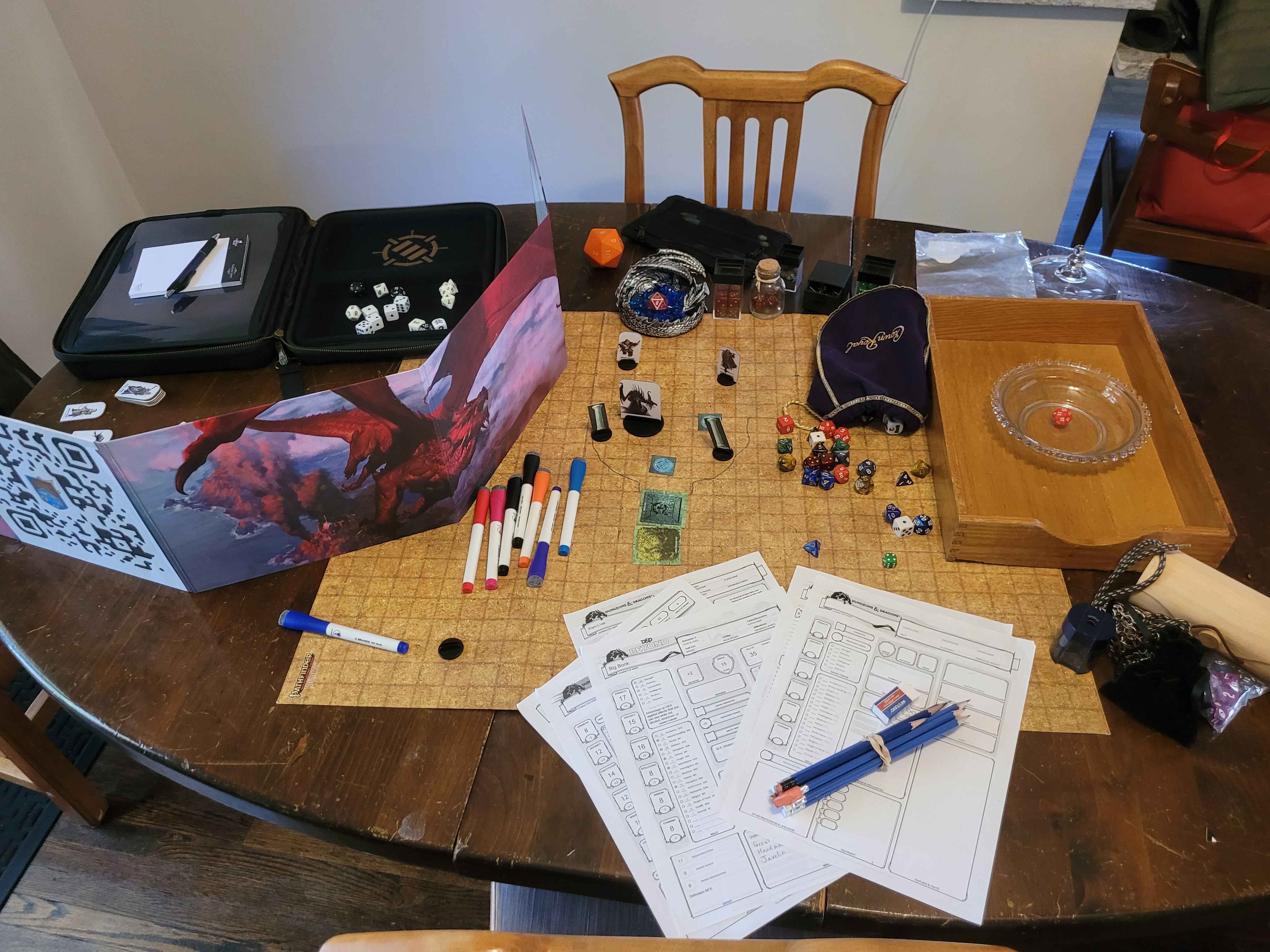 Miniatures on a battle map